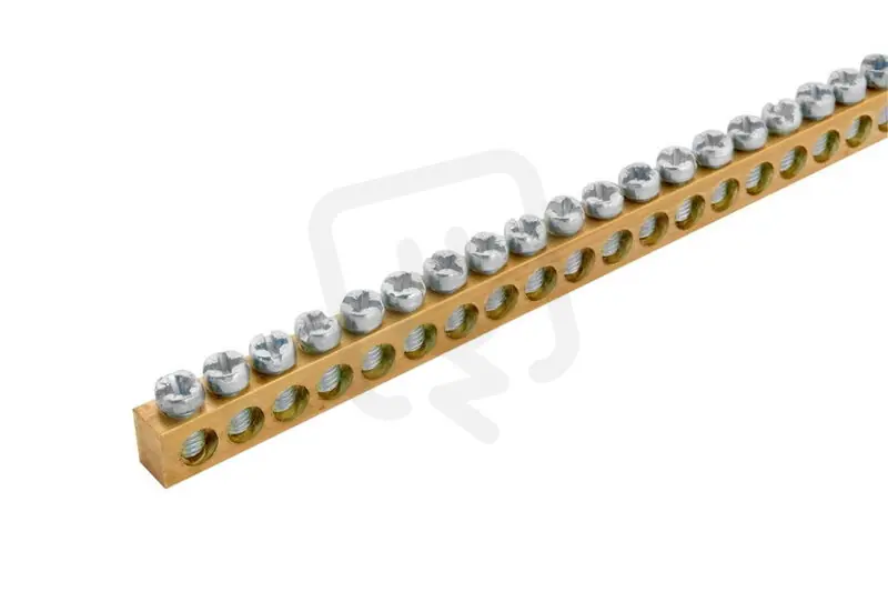 Svorkovnice N/PE mosazná NSCH 6 5x9x1000mm IP00 144 přip. míst 16mm2 1000102 Cenová Bomba