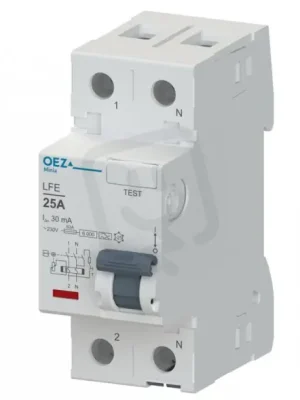 Omezená Nabídka LFE-25-2-030A Proudový chránič 25A, AC 230V, 30mA, 2pól, 6kA, typ A OEZ 46395