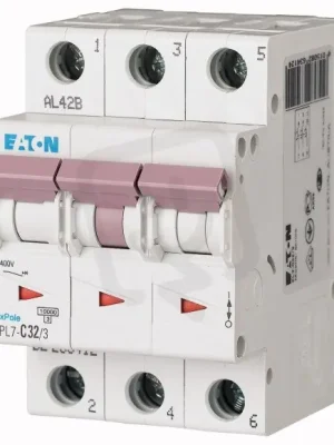 Časově Omezené Jistič PL7-C32/3, char C, 3-pólový, 10kA, 32A EATON 263412