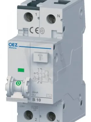 OLI-16B-1N-030A Proudový chránič s jističem 16A B 30mA 1+N 10kA typ A OEZ 38294 Časově Omezené