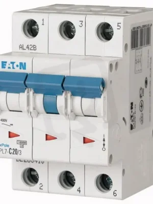 Jistič PL7-C20/3, char C, 3-pólový, 10kA, 20A EATON 263410 Nízká Cena