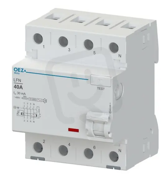 Cenově Výhodný LFN-40-4-030A Proudový chránič 40A AC230/400V 30mA 4pól 10kA typ A OEZ 42452