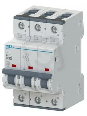 Nová Kolekce LTE-16C-3 Jistič In 16A,Ue AC 230/400V/DC 216V, ch.C, 3pól, 6 kA OEZ 41945