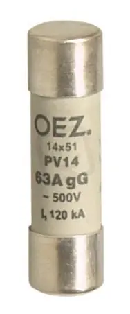 Levný PV14 63A gG Pojistková vložka AC 500V/DC 250V vel.14×51 OEZ 06738