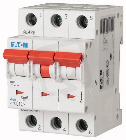 Nejlepší Cena Jistič PL7-C10/3, char C, 3-pólový, 10kA, 10A EATON 263407