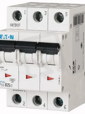 Poslední Šance Jistič PL6-C25/3 char C, 3-pólový, 6kA, 25A EATON 286603