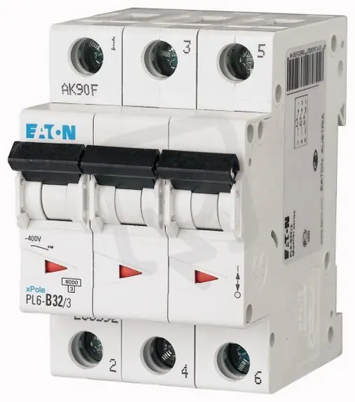 Jistič PL6-C32/3 char C, 3-pólový, 6kA, 32A EATON 286604 Super Cena