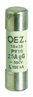 Autentický PV10 16A gG Pojistková vložka AC 500V/DC 250V vel.10×38 OEZ 06703