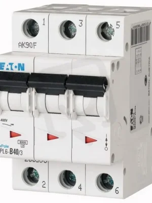 Nová Kolekce Jistič PL6-B40/3 char B, 3-pólový, 6kA, 40A EATON 286593