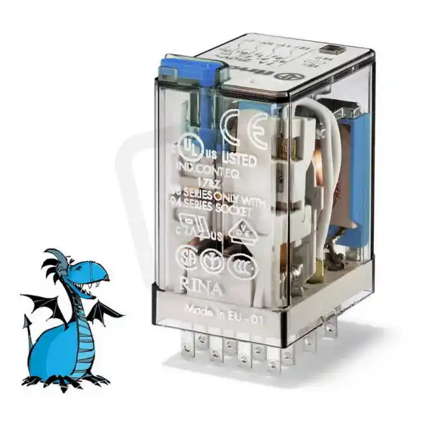 Miniaturní průmyslové relé, DIN, 4P/7A, 24V DC, MA_MI FINDER 55.34.9.024.0040 Cenově Výhodný