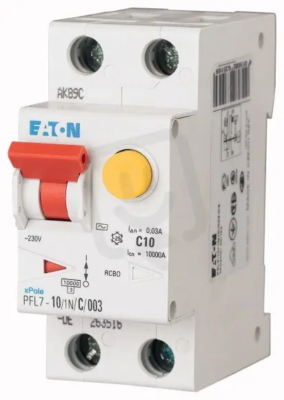 Nejprodávanější Chránič s jističem 10kA PFL7-10/1N/C/003-A 1+N C 0.03A 10A EATON 263517