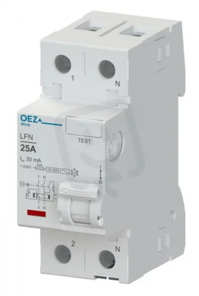 LFN-25-2-030A Proudový chránič 25A, AC 230V, 30mA, 2pól, 10kA, typ A OEZ 42442 Must-Have