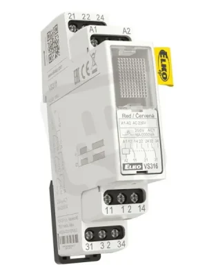 Pomocné relé 3x16A přepínací, AC 230V VS316/230V červená ELKO EP 8595188135559 Cenově Výhodný