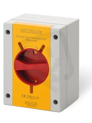 Finální Výprodej Průmyslový spínač ISOLATOR plastový 20A 3P IP65 emergency SCAME 590.EM2013