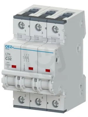 Výprodej LTN-50B-3 Jistič In 50A,Ue AC 230/400V/DC 216V, ch.B, 3pól, 10 kA OEZ 41777