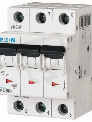 Jistič PL6-B6/3 char B, 3-pólový, 6kA, 6A EATON 286586 Cenově Výhodný