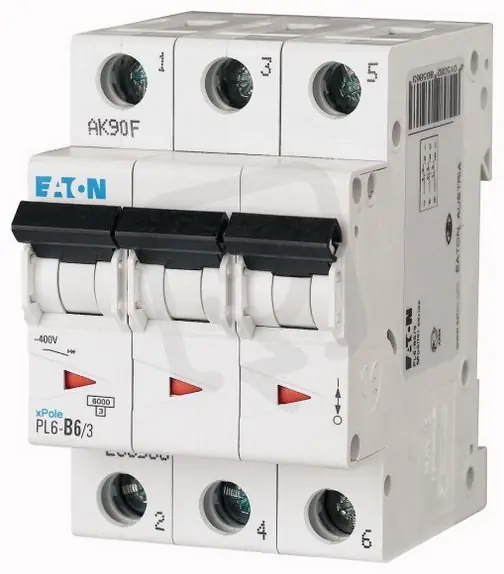 Jistič PL6-B6/3 char B, 3-pólový, 6kA, 6A EATON 286586 Cenově Výhodný