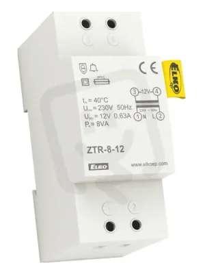 Super Cena Zvonkový transformátor, 12V, 8VA ZTR-8-12 ELKO EP 8595188136815