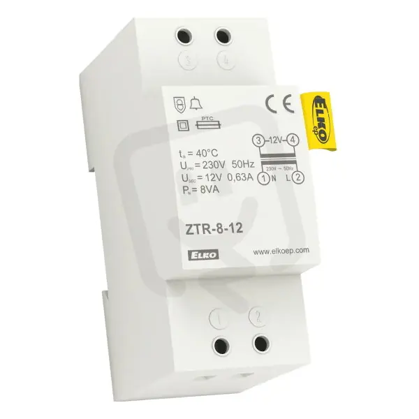 Super Cena Zvonkový transformátor, 12V, 8VA ZTR-8-12 ELKO EP 8595188136815