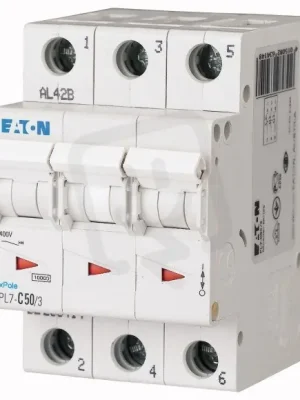 Koupit Online Jistič PL7-C50/3, char C, 3-pólový, 10kA, 50A EATON 263414