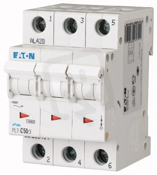 Koupit Online Jistič PL7-C50/3, char C, 3-pólový, 10kA, 50A EATON 263414