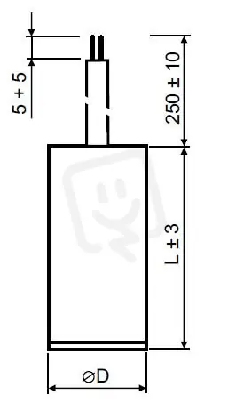 Motorový kondenzátor 8uF 30x75mm kabel 250mm bez uchycení MPB0080060 Časově Omezené