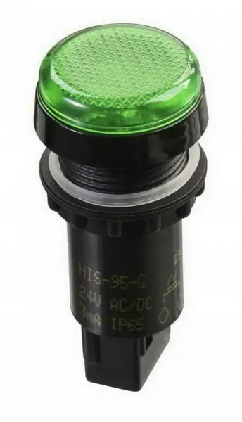 Nová Kolekce Indikační signálka HIS-95 G 230AC 22mm zelená ELECO 200917