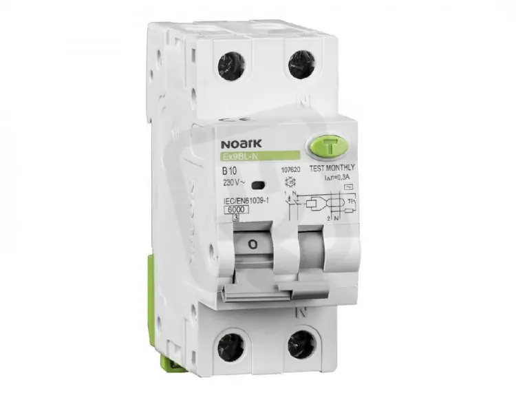 Cenová Bomba Proudový chránič s jističem NOARK 107620 EX9BL-N 1P+N B10 30mA, 6kA, typ AC
