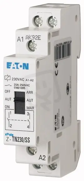 Eaton 265574 Instalační relé 230V AC,2 zap.kont.,mechanická předvolba Super Cena