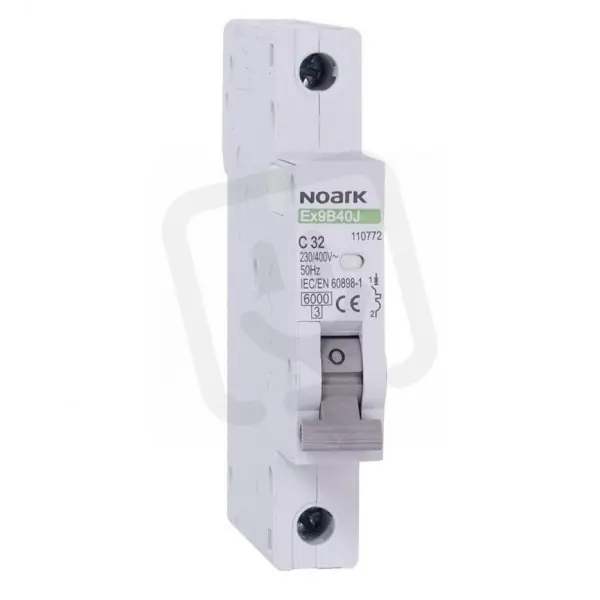 Úzký instalační jistič NOARK 110724 EX9B40J 13,5 mm, 6 kA, char. B, 10 A, 1-pól Horká Nabídka