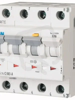 Akční Cena Chránič s jističem 6kA mRB6-16/3N/B/003-A 3+N B 16A 0.03A EATON 120652