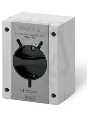 Výprodej Průmyslový spínač ISOLATOR plastový 20A 3P IP65 standard SCAME 590.GE2013