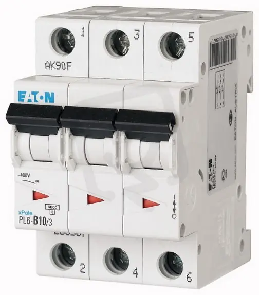 Aktuální Jistič PL6-C10/3 char C, 3-pólový, 6kA, 10A EATON 286599