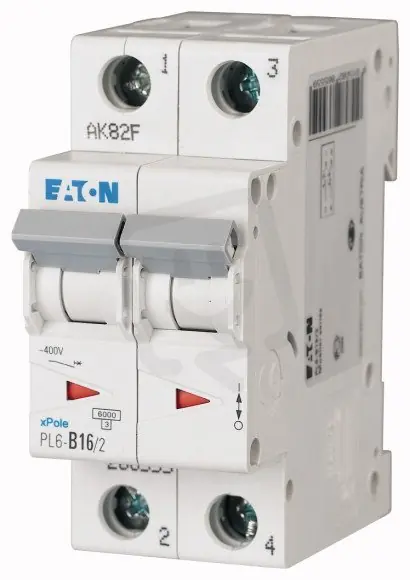 Jistič PL6-B16/2 char B, 2-pólový, 6kA, 16A EATON 286555 Novinka
