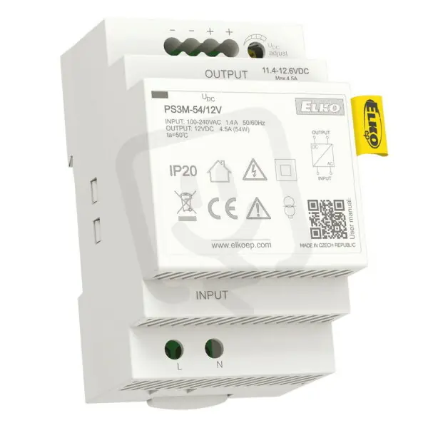 Spínaný stabilizovaný napájecí zdroj PS3M-54/12V ELKO EP 8595188180511 Super Cena