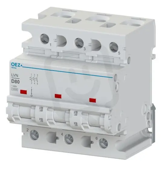 LVN-100B-3 Jistič In 100A,Ue AC 230/400V/DC 216V, ch.B, 3pól, 10 kA OEZ 42274 Pouze Dnes