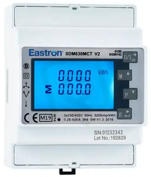 Elektroměr SDM630MCT V2 X/5A MODBUS MID, EASTRON E810 Vysoce Kvalitní
