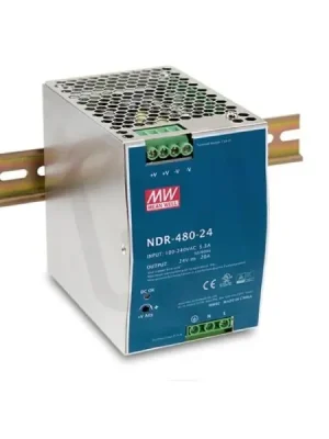 Průmyslový napájecí zdroj na DIN 480W 24V 20A MEAN WELL NDR-480-24 Oblíbený