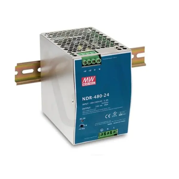 Průmyslový napájecí zdroj na DIN 480W 24V 20A MEAN WELL NDR-480-24 Oblíbený