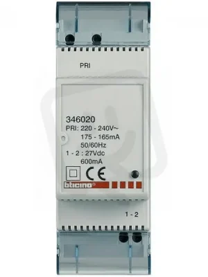 PŘÍDAVNÝ NAPÁJECÍ ZDROJ 0,6A PRO 2VODIČOVÝ SYSTÉM, 2 DIN BTICINO 346020 Must-Have