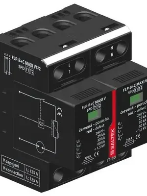 Oblíbený FLP-B+C MAXI VS/2 kombinovaný svodič TN-S 50kA(10/350) 120kA(8/20) SALTEK A03784