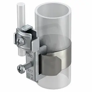 Nízká Cena OBO 927 1 Pásková uzemňovací objímka pro trubky 3/8-1 1/2‘‘ Nerez ocel