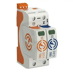 Výhodná Nabídka OBO V20-1+NPE+FS-280 Svodič přepětí, typ 2, 1P+NPE 40kA(8/20),DS, 280V