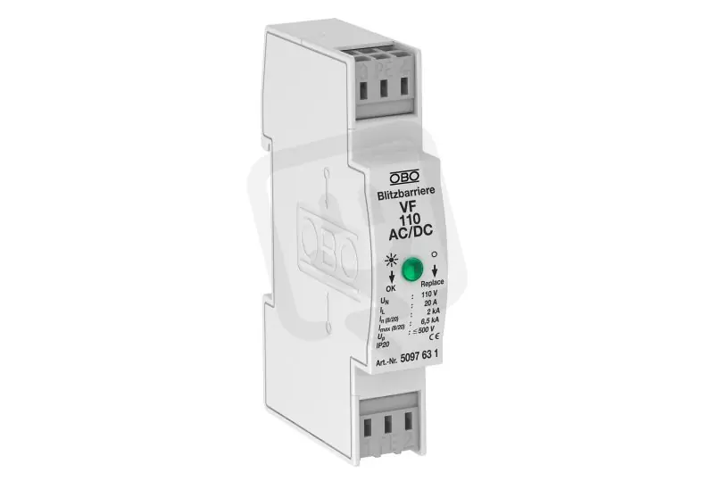 OBO VF110-AC DC Svodič přepětí, typ 3, 2P,pro MaR, 110V AC Výhodná Nabídka