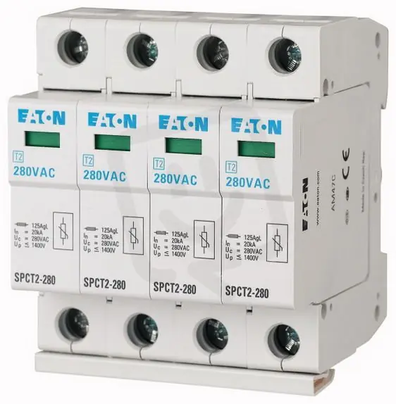 SPCT2-335/4 Svodič přepětí třídy T2 (II C) modulový 4pól Un=335V Eaton 167601 Víkendová Akce