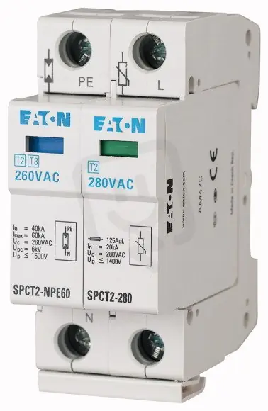 Akce SPCT2-335-1+NPE Svodič přepětí třídy T2 (II C) modulový 1+Npól Un=335V 167621