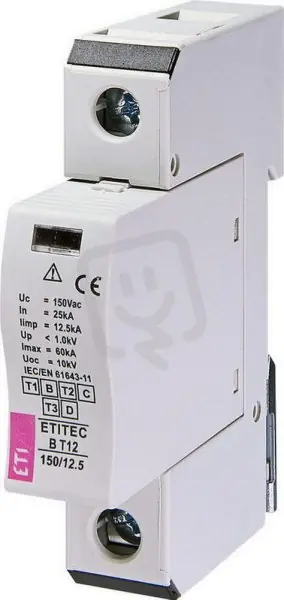 Aktuální Svodič přepětí ETITEC B T12 150/12,5 1+0 síť TNC (110V) ETI 002440311