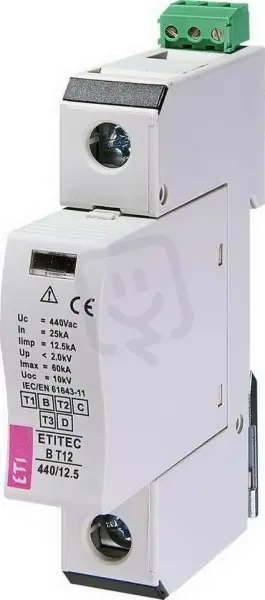 Svodič přepětí ETITEC B T12 440/12,5 1+0 RC síť IT ETI 002440316 Nová Kolekce