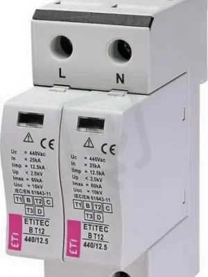 Výhodná Nabídka Svodič přepětí ETITEC B T12 440/12,5 2+0 RC síť IT ETI 002440320