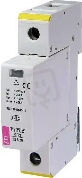 Finální Výprodej Svodič přepětí ETITEC C T2 275/20 1+0 síť TNC ETI 002440393